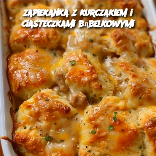 Zapiekanka z kurczakiem i ciasteczkami bąbelkowymi