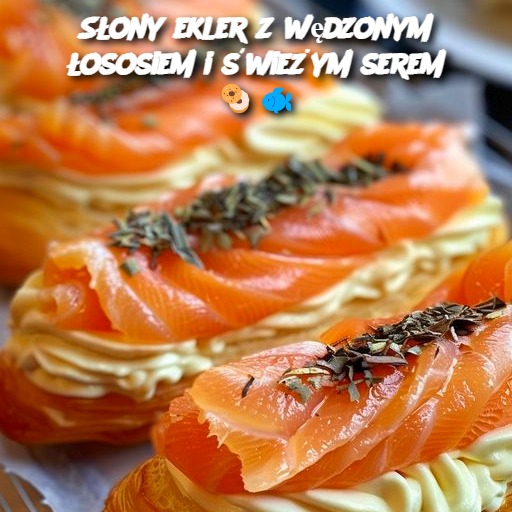 Słony ekler z wędzonym łososiem i świeżym serem 🥯🐟