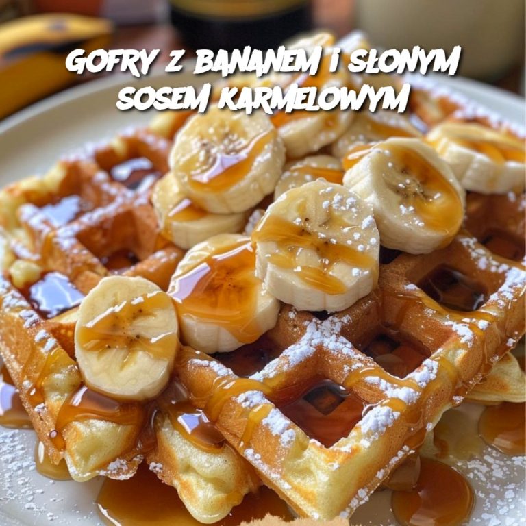 Gofry z bananem i słonym sosem karmelowym