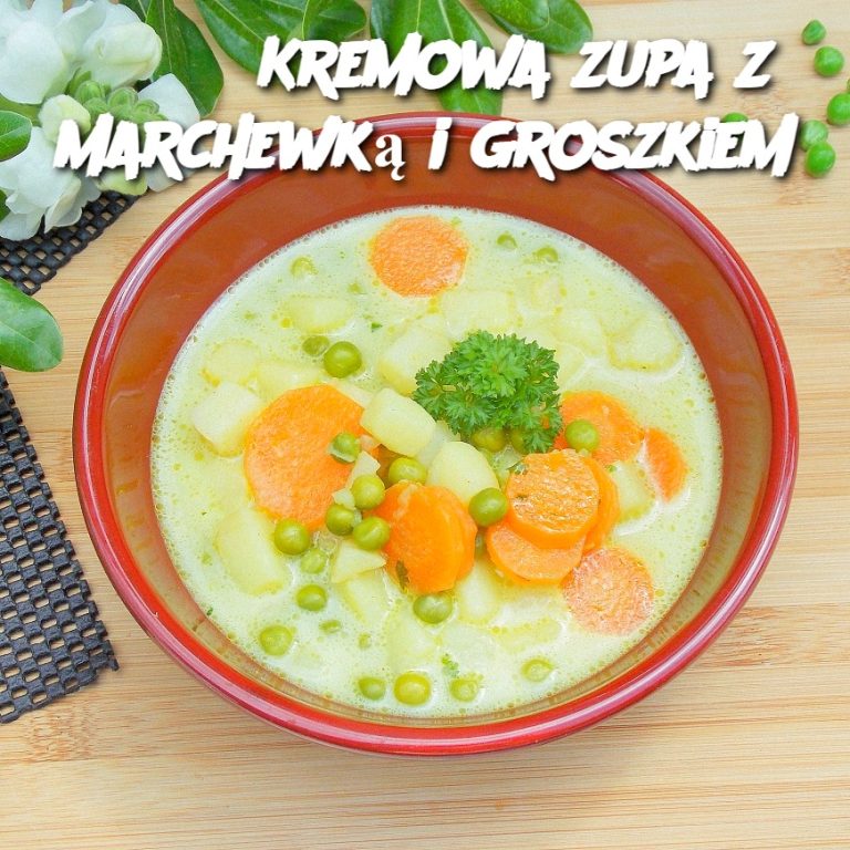 Kremowa zupa z marchewką i groszkiem