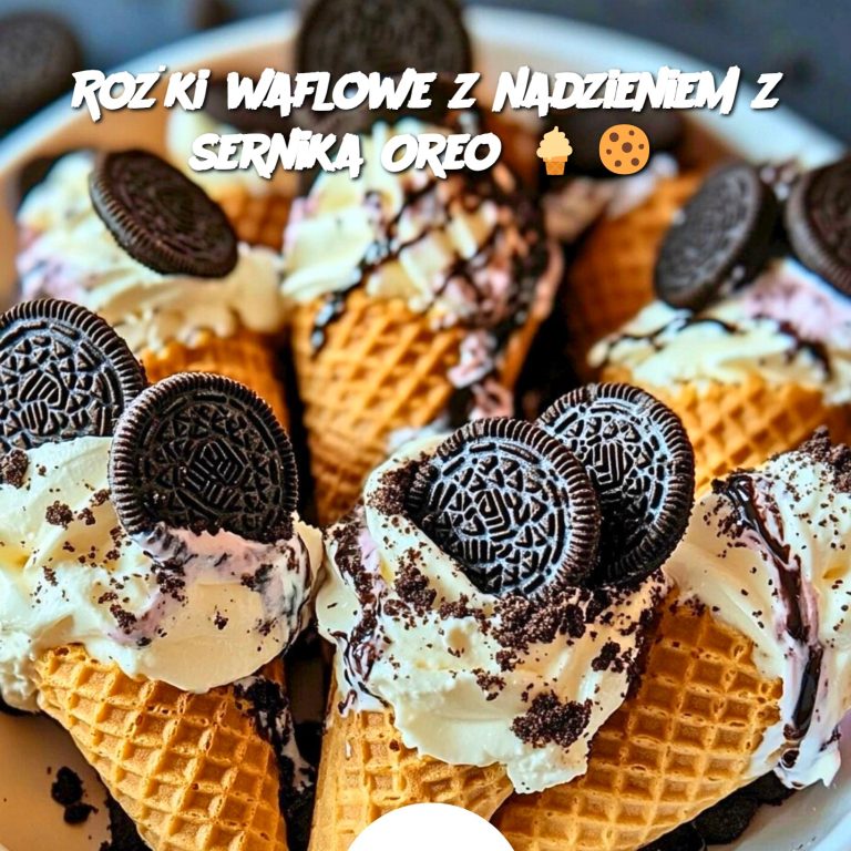 Rożki waflowe z nadzieniem z sernika Oreo 🍦🍪