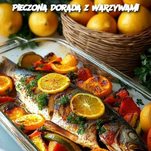 Pieczona Dorada z Warzywami