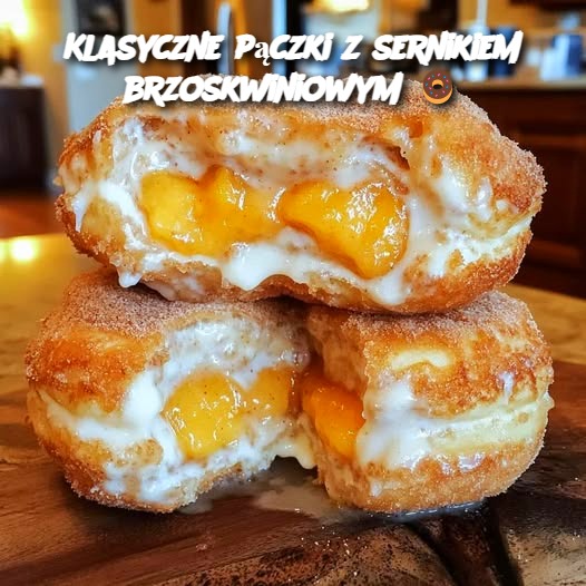 Klasyczne pączki z sernikiem brzoskwiniowym 🍩