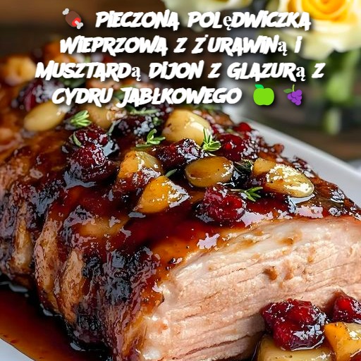 🍖 Pieczona Polędwiczka Wieprzowa z Żurawiną i Musztardą Dijon z Glazurą z Cydru Jabłkowego 🍏🍇