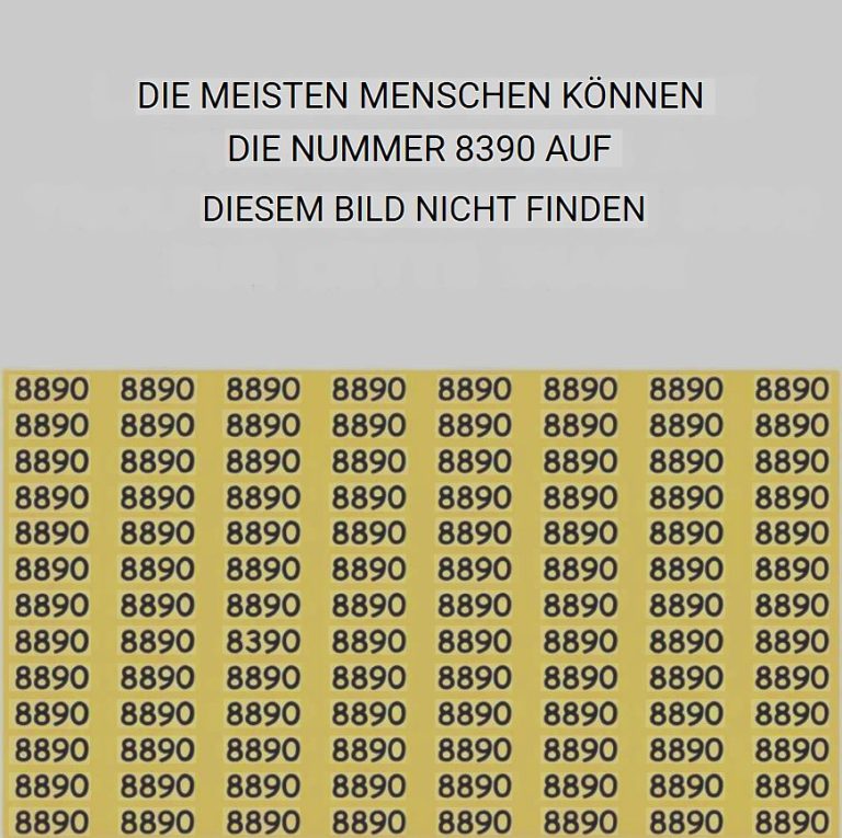 Jeśli masz sokole oko, numer 8390 znajdziesz w mniej niż 20 sekund!