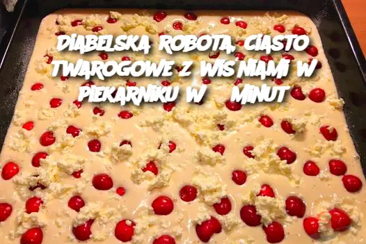 Diabelska robota, ciasto twarogowe z wiśniami w piekarniku w 5 minut