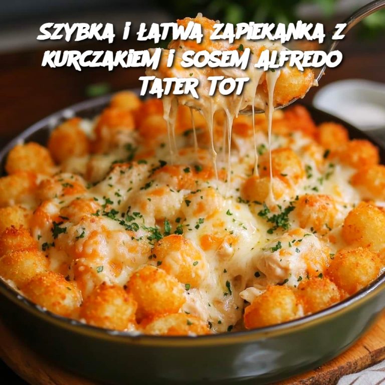 Szybka i łatwa zapiekanka z kurczakiem i sosem Alfredo Tater Tot