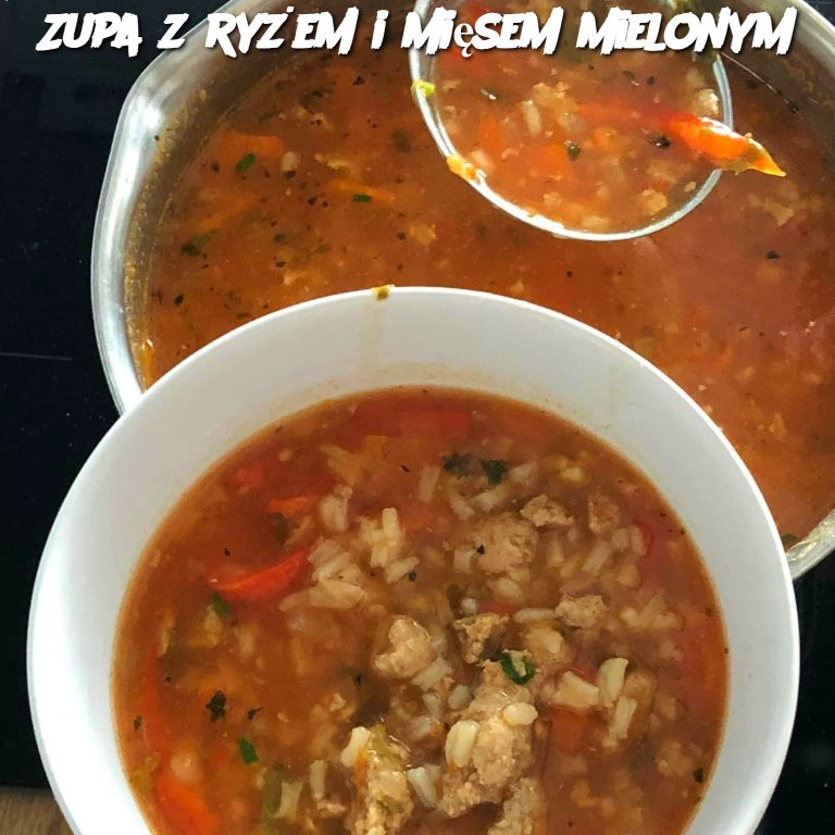 Zupa z ryżem i mięsem mielonym