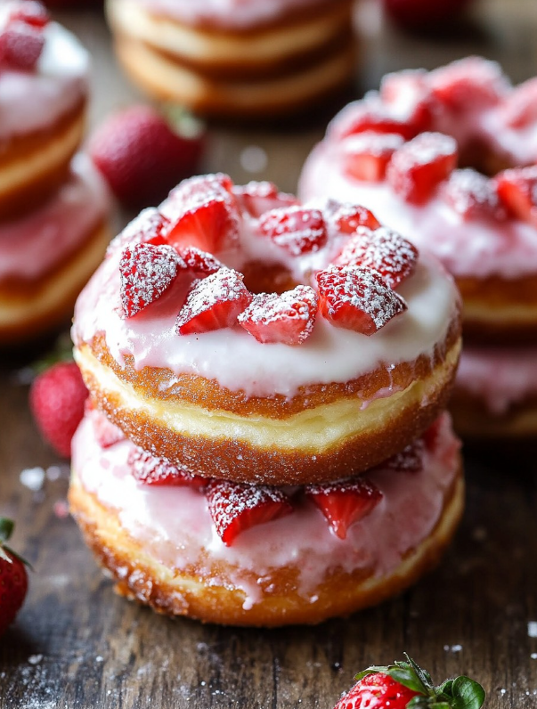 Wyśmienite Pączki z Nadzieniem Sernikowo-Truskawkowym