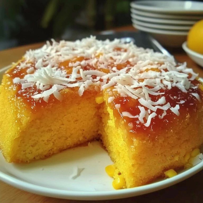 Ciasto kukurydziane z dżemem kokosowym i guawowym 🌽🥥🍰