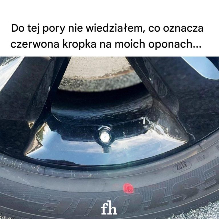 Co oznacza czerwona lub żółta kropka na oponach?