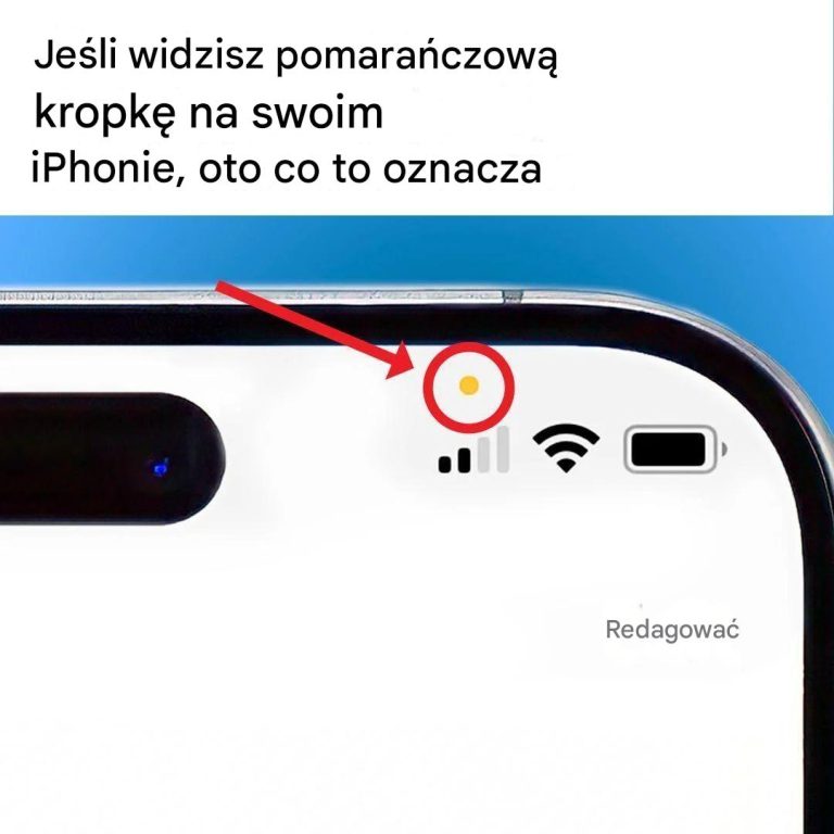 Jeśli widzisz pomarańczową kropkę na swoim iPhonie, oto co ona oznacza