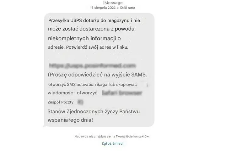 Co Robić, Gdy Otrzymasz Oszukańczy SMS od USPS?