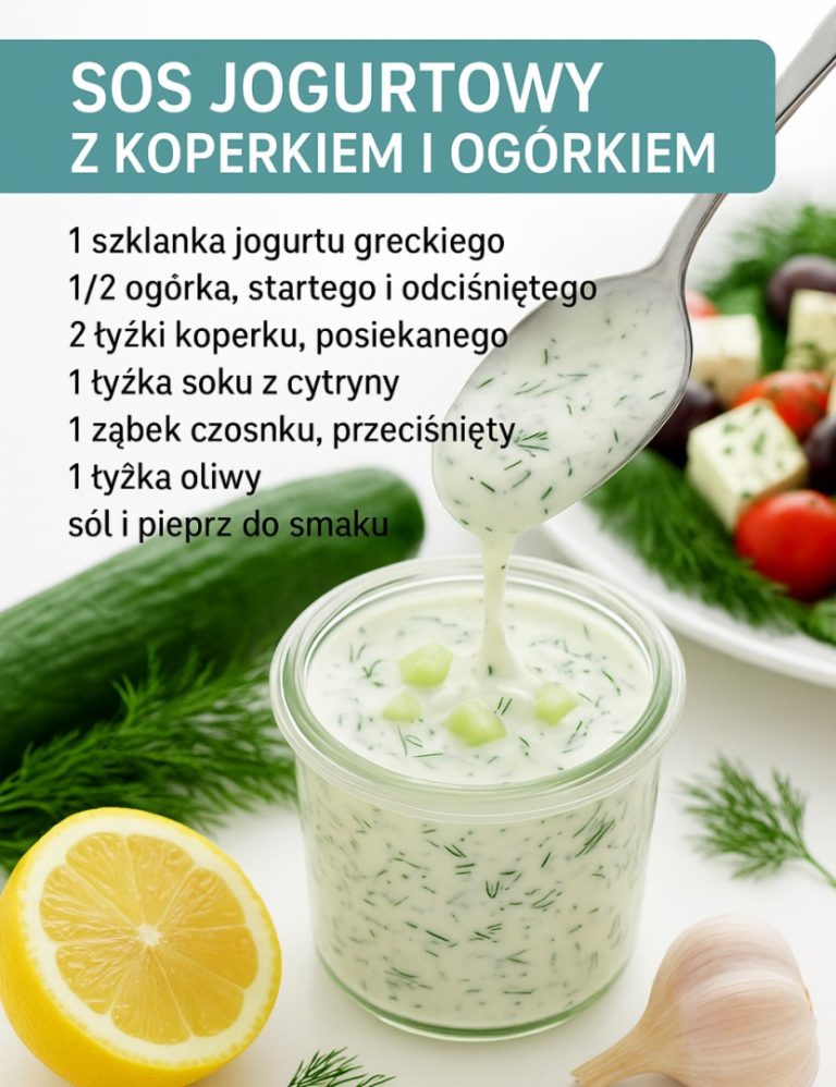 Sos jogurtowy z koperkiem i ogórkiem