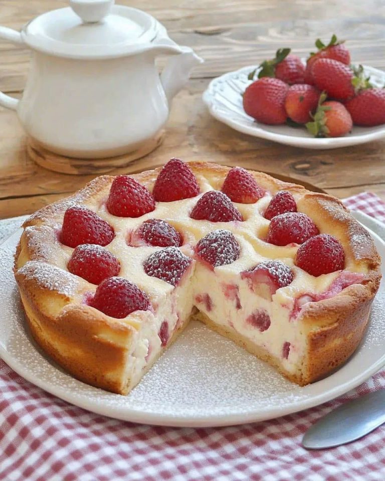 Ciasto z ricottą i truskawkami bez mąki