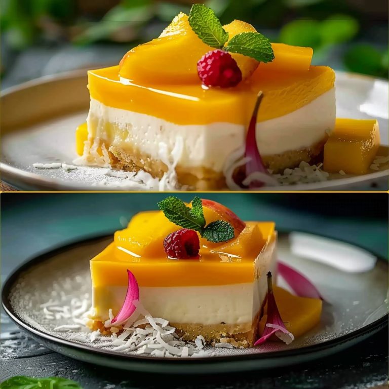 Sernik kokosowy z mango panna cotta
