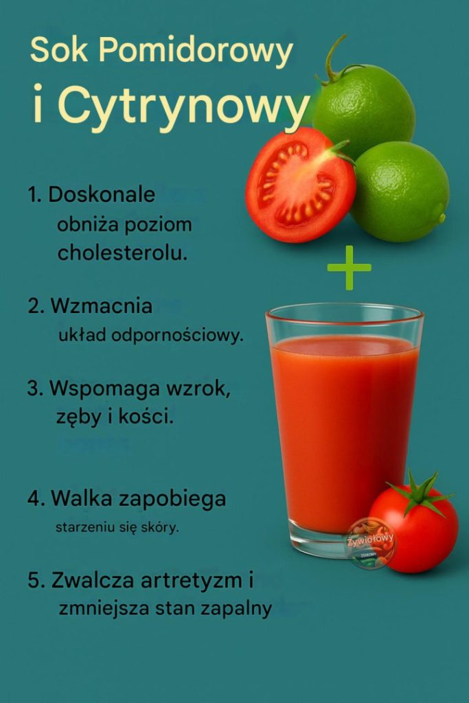 Sok pomidorowy i cytrynowy: naturalny wzmacniacz zdrowia, którego musisz spróbować