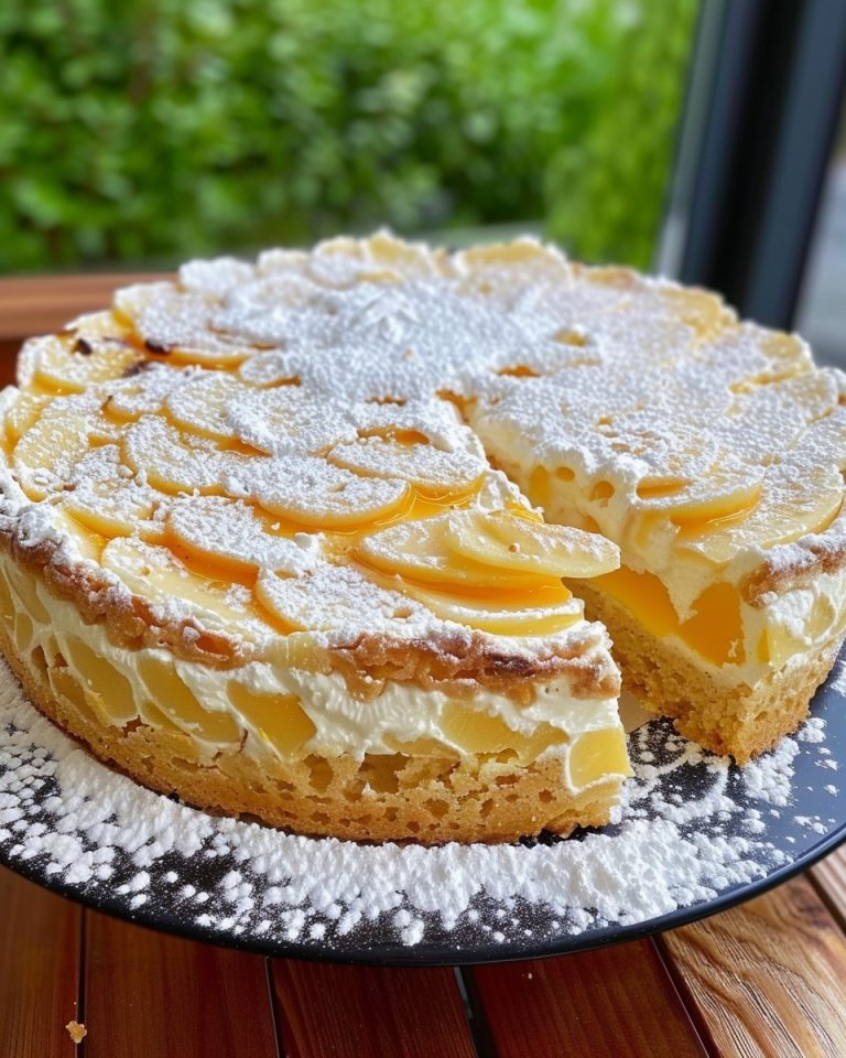 Reklama „Delikatny Tort Brzoskwiniowo-Śmietankowy: Owocowy Smak Lata na Twoim Stole”