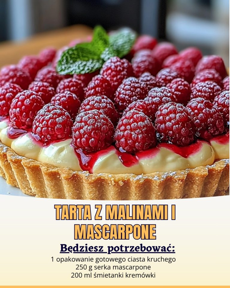 Tarta z malinami i mascarpone