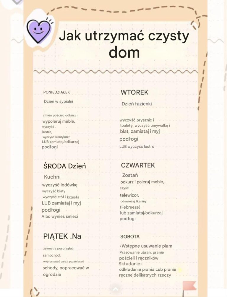 Jak utrzymać dom w czystości przez cały tydzień