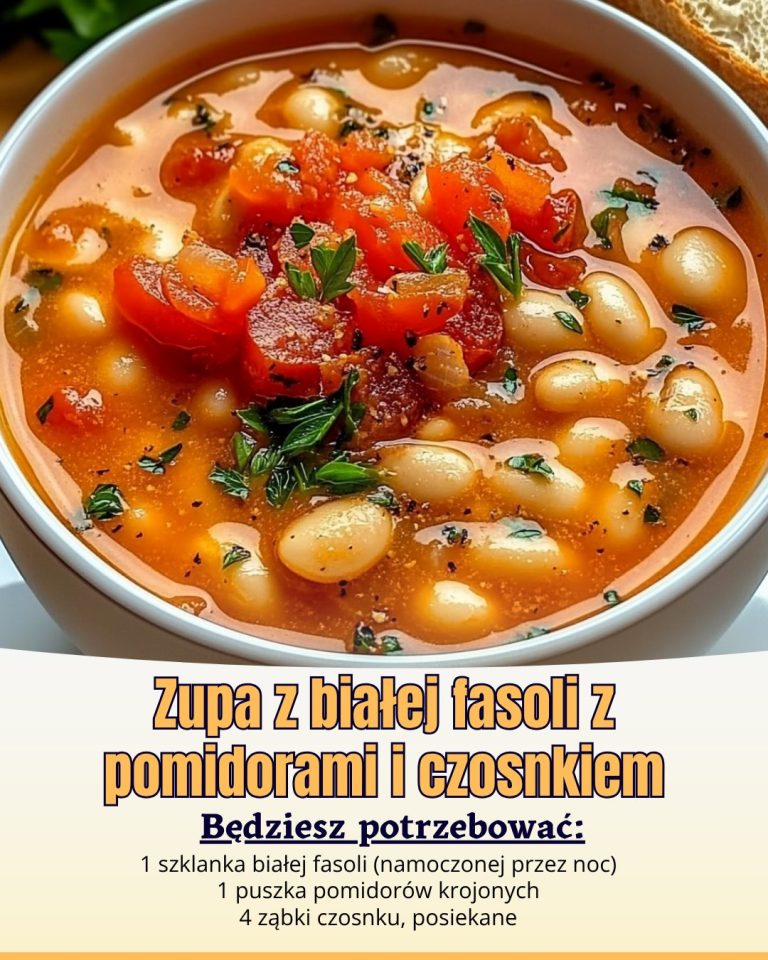 Zupa z białej fasoli z pomidorami i czosnkiem