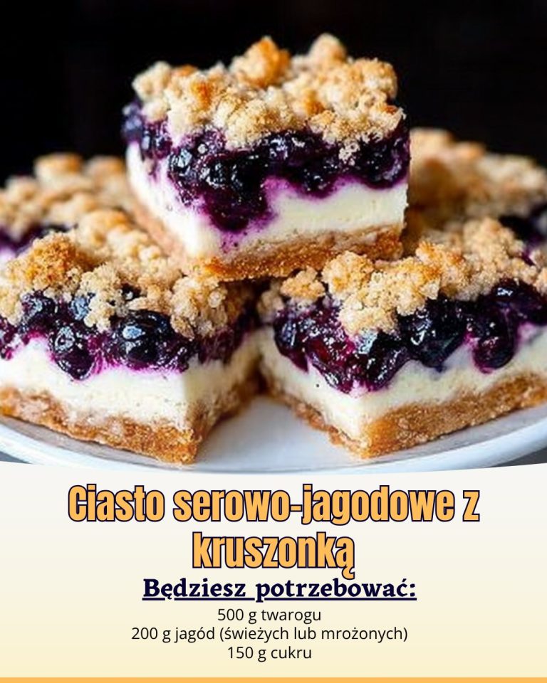 Ciasto serowo-jagodowe z kruszonką